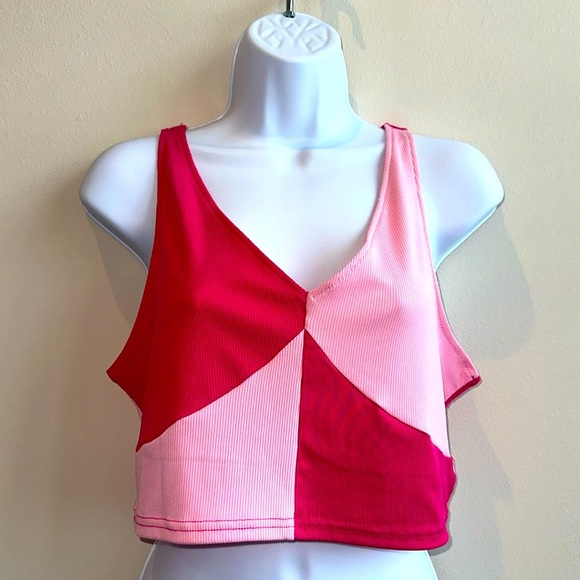 Shein pink color block top- large - Picture 1 of 5